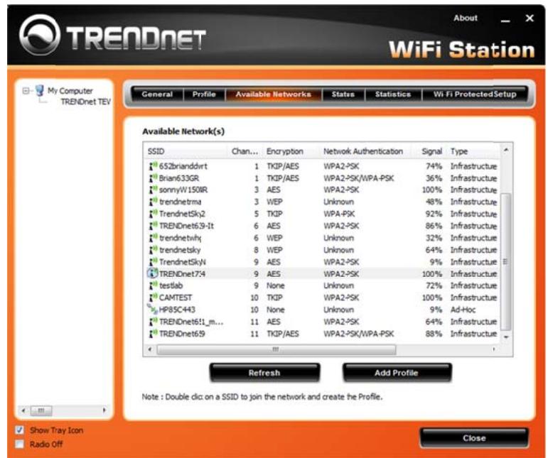 TRENDNET TEW-703PIL - Available Networks - 1