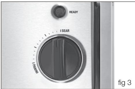 BREVILLE PANINI GRILL BGR200XL - VARIABLE TEMPERATURE CONTROL DIAL - 1