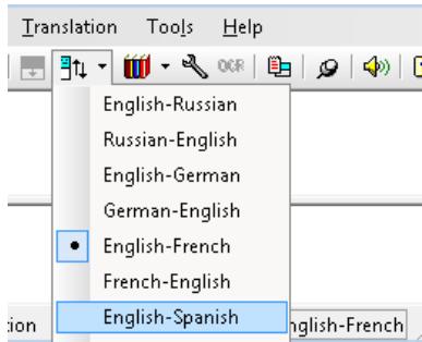 IRIS PEN TRANSLATOR 6 - To select another language pair: - 1