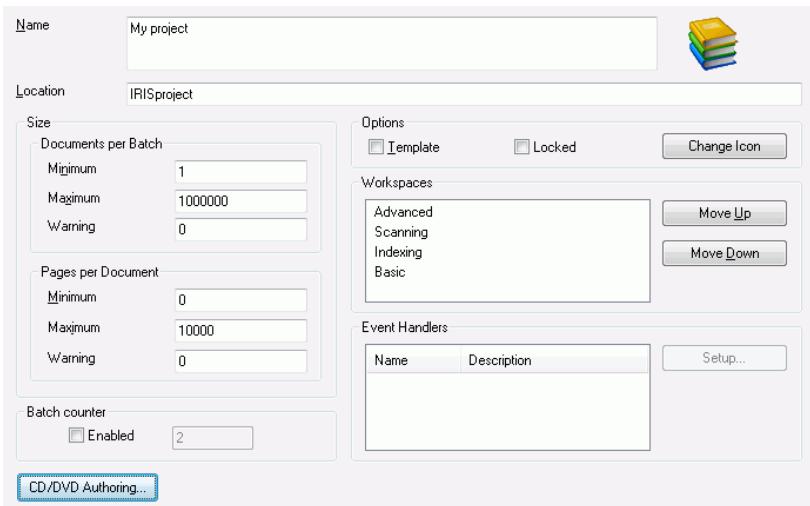 IRIS POWERSCAN 9.0 - Project options - 1