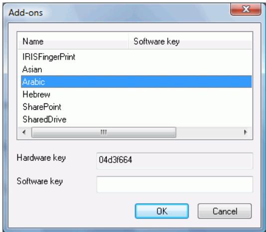 IRIS POWERSCAN 9.0 - To register an add-on: - 1