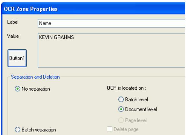 IRIS POWERSCAN 9.0 - To set the OCR zone properties: - 1