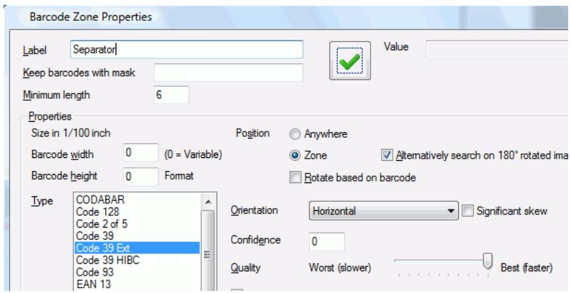 IRIS POWERSCAN 9.0 - To set the barcode properties: - 1