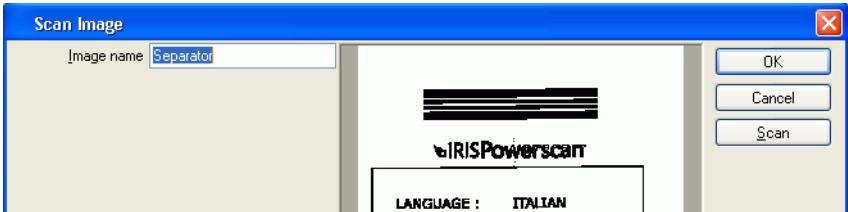 IRIS POWERSCAN 9.0 - To scan an image from the Barcode and OCR Setup window: - 1