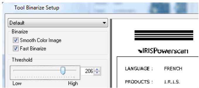 IRIS POWERSCAN 9.0 - To binarize an image with IRISPowerscan: - 1