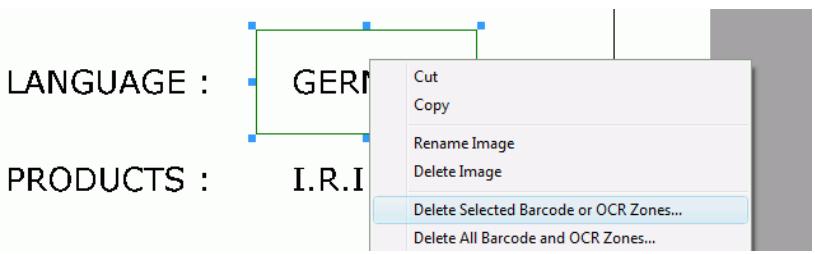 IRIS POWERSCAN 9.0 - Deleting the OCR zone - 1