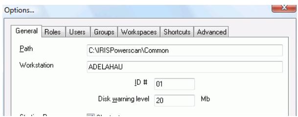 IRIS POWERSCAN 9.0 - To set the software options: - 1