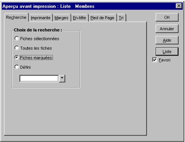 CIEL ASSOCIATION - Valider la sélection des données à imprimer : l'onglet Recherche - 1