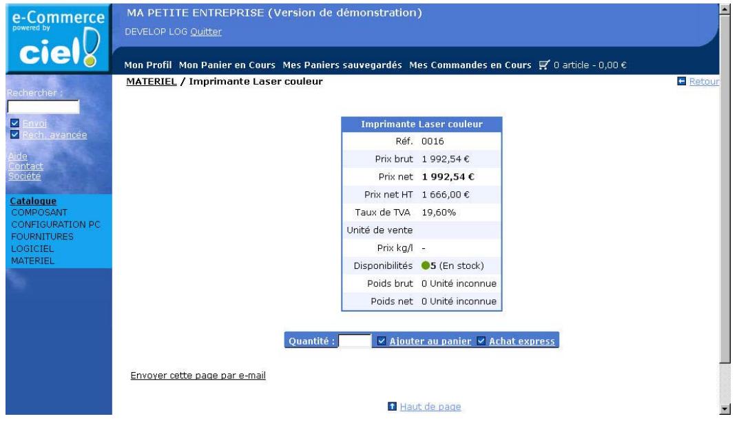 CIEL E-COMMERCE - Le catalogue - 2