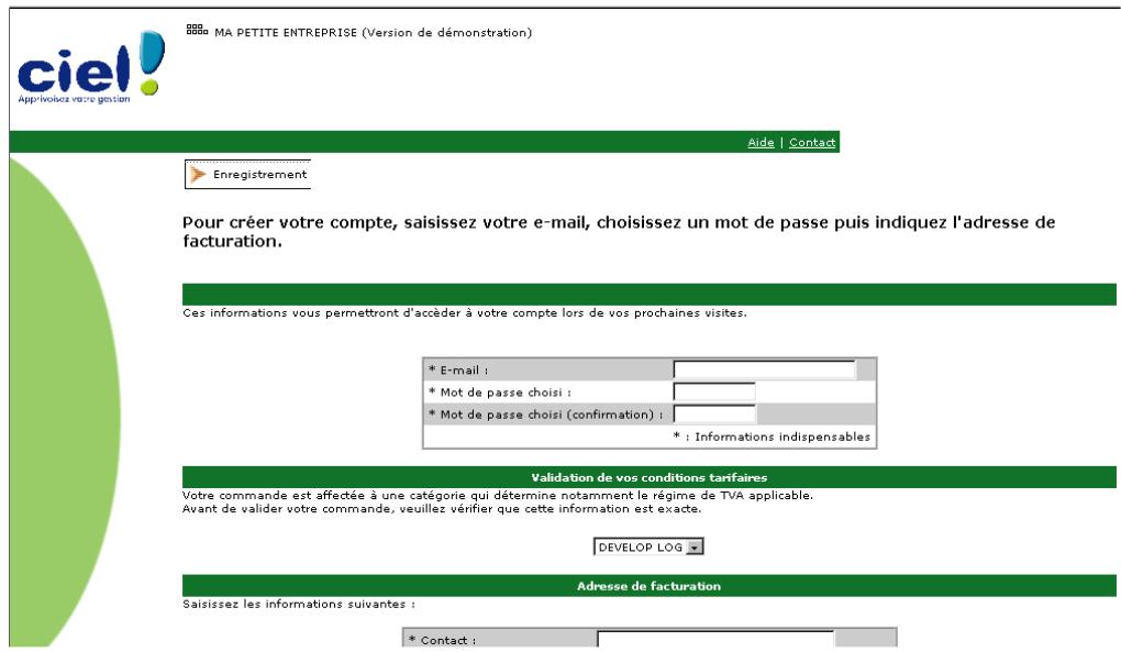 CIEL E-COMMERCE - Creation de COMPTE - 1