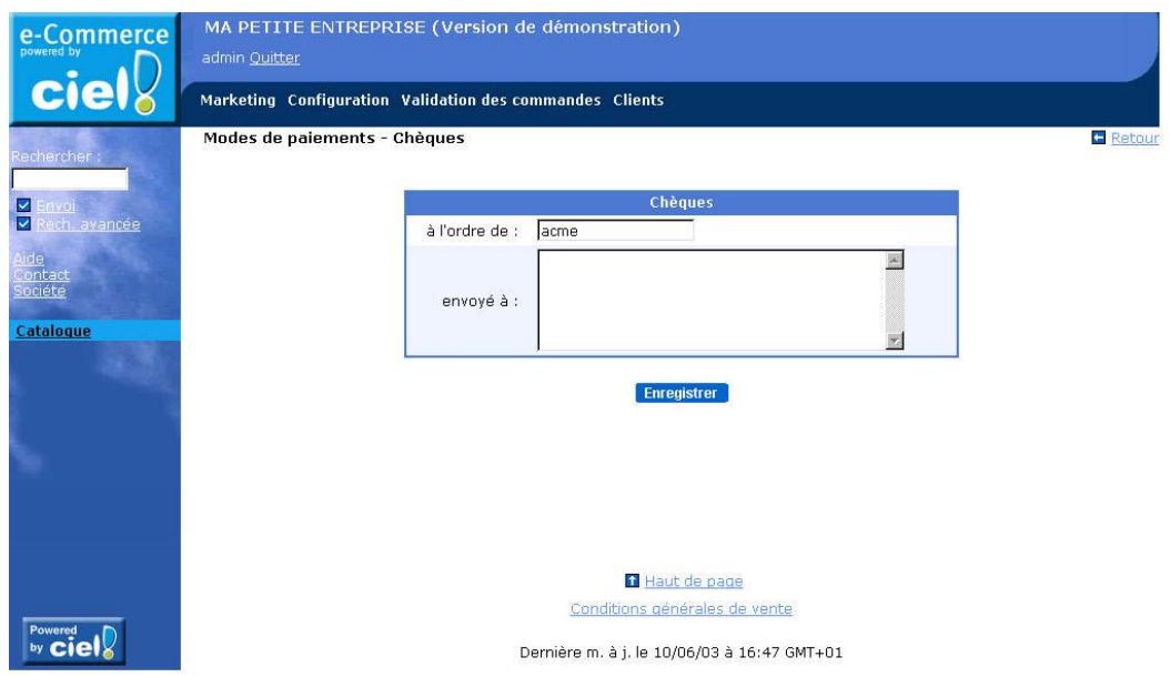 CIEL E-COMMERCE - Chèques - 1
