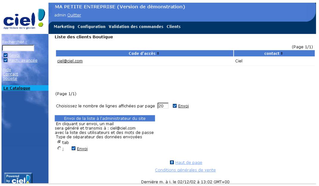 CIEL E-COMMERCE - Clients boutique - 1