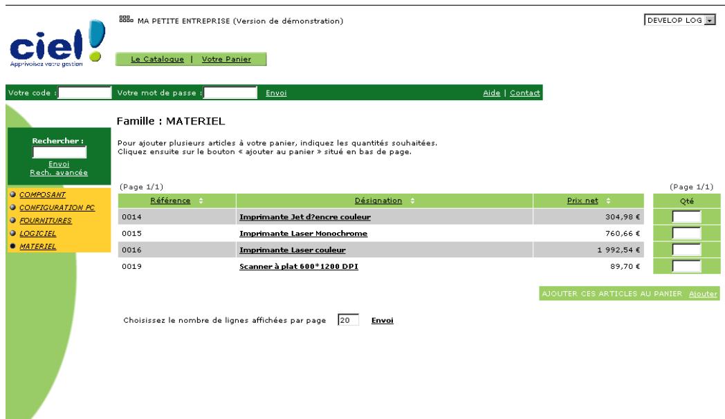 CIEL E-COMMERCE - Le catalogue - 1