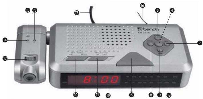 EBENCH KH 2214 PROJECTION CLOCK WITH RADIO - 15