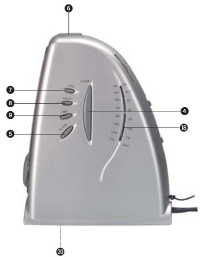 Labeled diagram of an iron iron with numbered parts and measurement scales