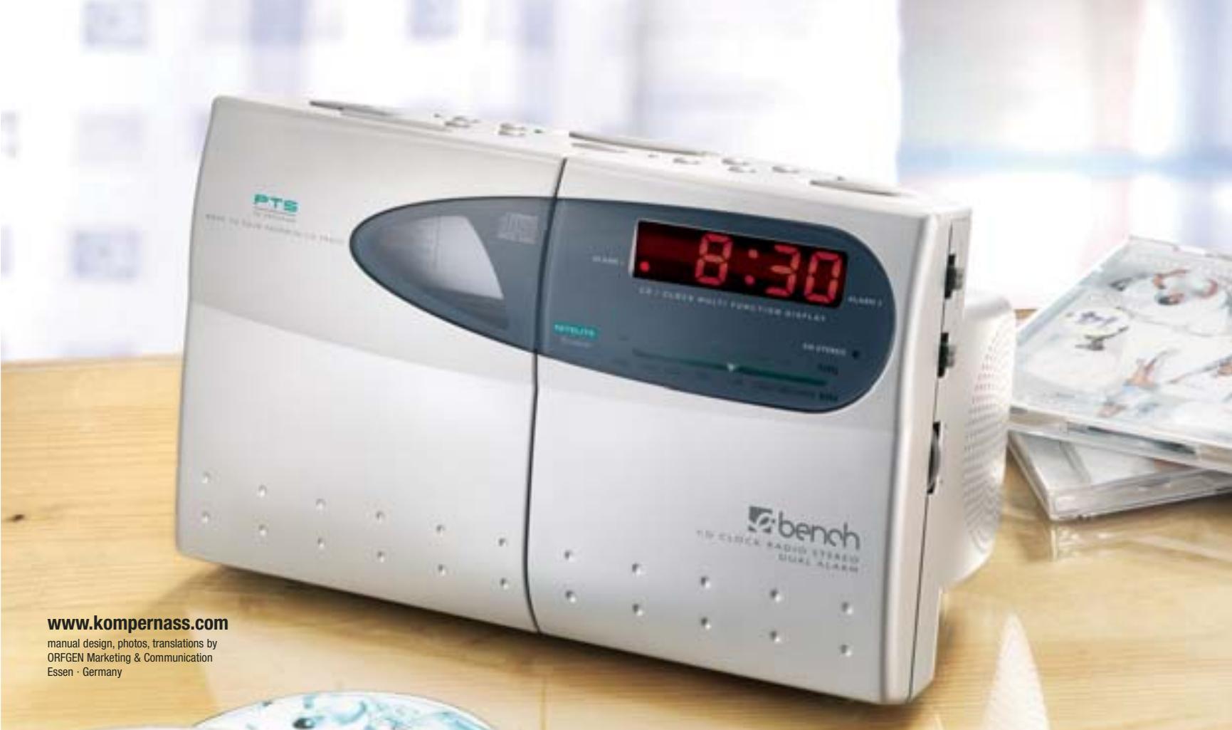 EBENCH KH 380 CD RADIO ALARM CLOCK WITH SEPARATE LOUDSPEAKERS - Notes on Compact Disces - 1