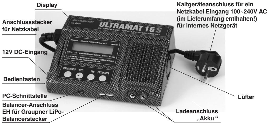 GRAUPNER ULTRAMAT 16 S - Bedienelemente / Bedienung / Ladestart - 1