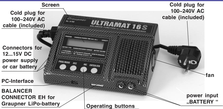 GRAUPNER ULTRAMAT 16 S - Recommended charge leads /polarity - 6