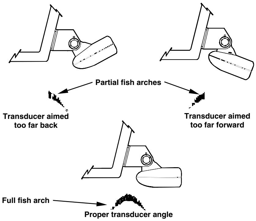 EAGLE CUDA 168 - TRANSDUCER ORIENTATION AND FISH ARCHES - 1