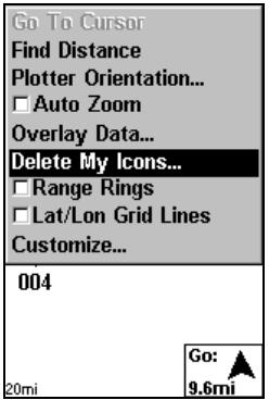 EAGLE CUDA240S GPS - Supprimer une icône - 1