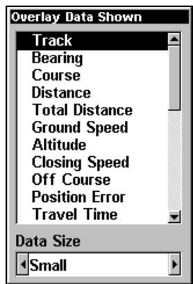 EAGLE CUDA240S GPS - Pour sélectionner les données à afficher: - 2