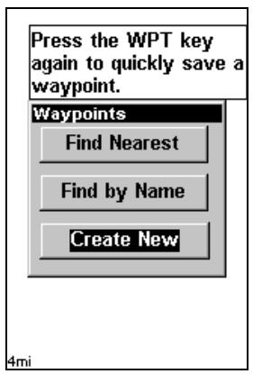 EAGLE CUDA240S GPS - Créer un waypoint à votre position actuelle - 1