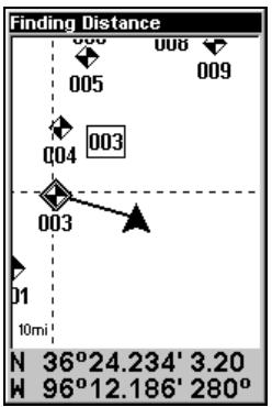 EAGLE CUDA240S GPS - Distance séparant votre position actuelle d'une autre position - 1