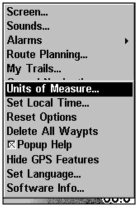EAGLE CUDA240S GPS - Unités de mesure - 1
