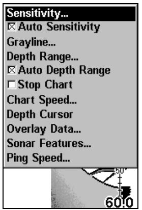 EAGLE CUDA240S GPS - Pour régler la sensibilité en mode automatique: - 1