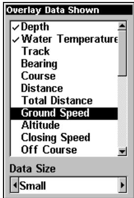 EAGLE CUDA240S GPS - Pour sélectionner les données à afficher: - 3