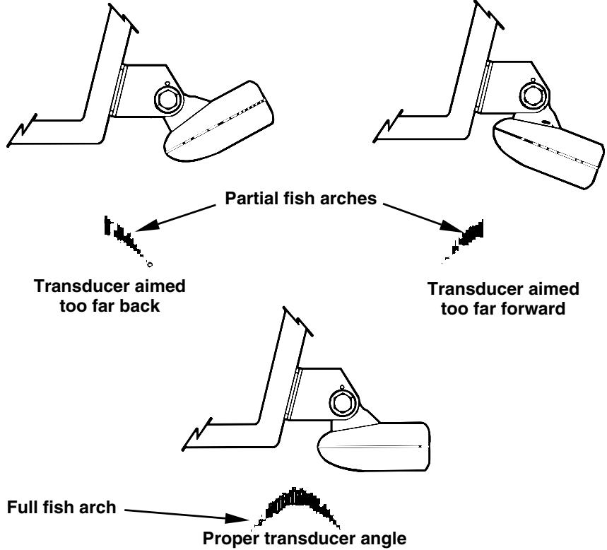 EAGLE FISHEASY 2 - TRANSDUCER ORIENTATION AND FISH ARCHES - 1