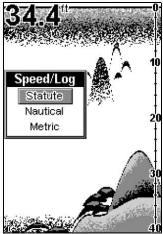 EAGLE FISHEASY 2 - SPEED and DISTANCE LOG UNITS OF MEASURE - 1