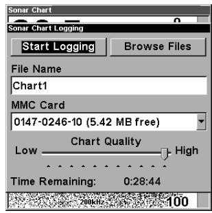 EAGLE FISHELITE 480 - Log Sonar Chart Data - 2