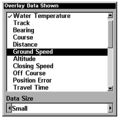 EAGLE FISHELITE 480 - To select data for display: - 2