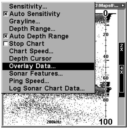 EAGLE FISHELITE 480 - To select data for display: - 1