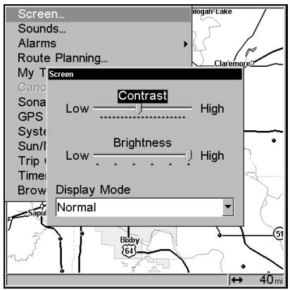 EAGLE FISHELITE 480 - Once in the Screen menu: - 2