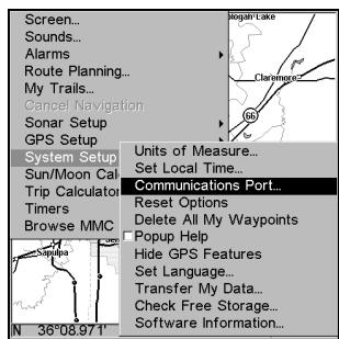 EAGLE FISHELITE 480 - Communications Port Configuration (SeaCharter 480DF only) - 1