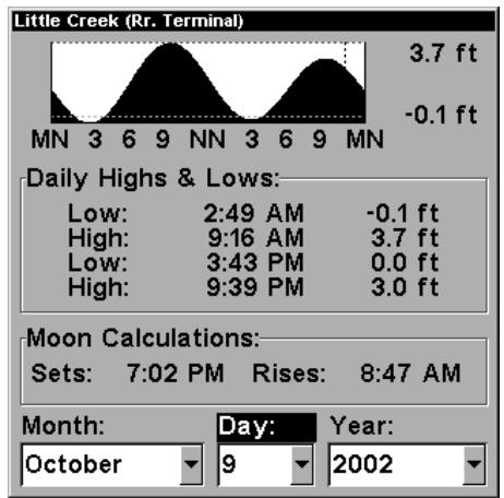 EAGLE FISHELITE 480 - To view tide information: - 2