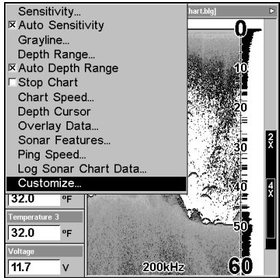 EAGLE FISHELITE 480 - Customizing the Digital Data/Chart Screen - 1