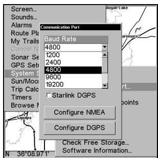 EAGLE FISHELITE 480 - Communications Port Configuration (SeaCharter 480DF only) - 3