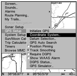 EAGLE FISHELITE 480 - Coordinate System Selection - 1