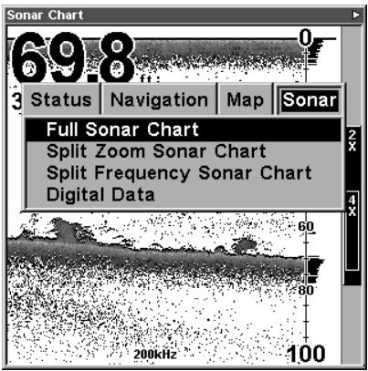 EAGLE FISHELITE 480 - Sonar Page &amp; Sonar Chart Display Options - 1