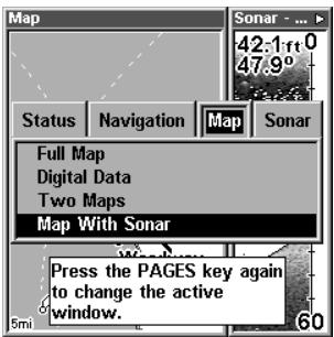 EAGLE FISHELITE 480 - Map With Sonar Split Screen - 2