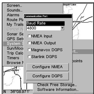 EAGLE FISHELITE 480 - Communications Port Configuration (SeaCharter 480DF only) - 2