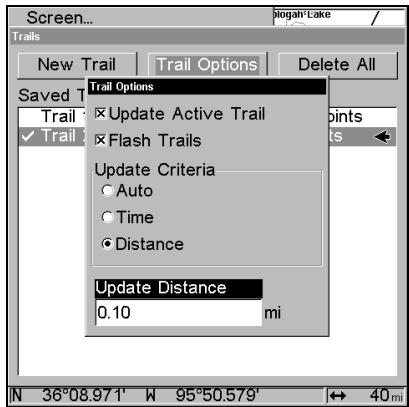 EAGLE FISHELITE 480 - Trail Update Rate (Time, Distance) - 2