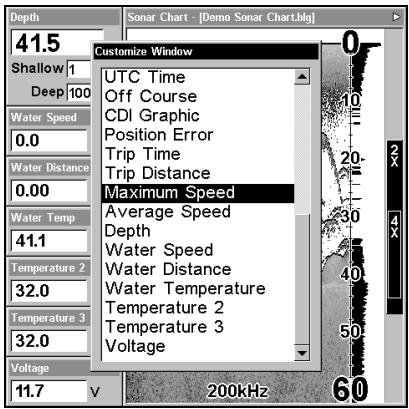 EAGLE FISHELITE 480 - Customizing the Digital Data/Chart Screen - 4