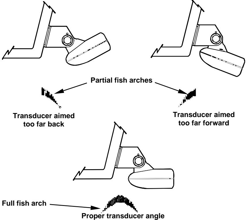 EAGLE FISHELITE 480 - TRANSDUCER ORIENTATION AND FISH ARCHES - 1
