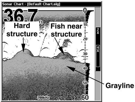 EAGLE FISHMARK 320 - To adjust the Grayline level: - 2