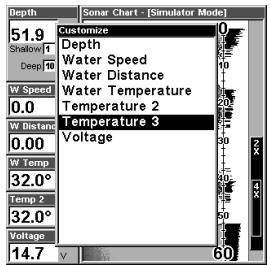 EAGLE FISHMARK 320 - Customizing the Digital Data/Chart Screen - 2