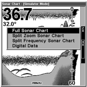EAGLE FISHMARK 320 - Sonar Chart Display Options - 1